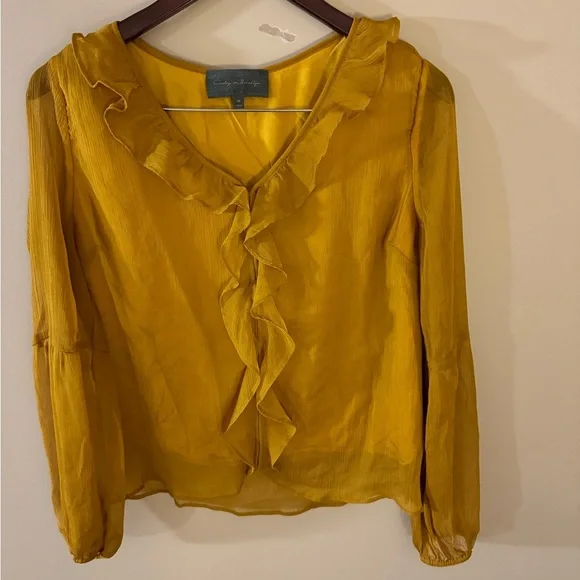 Anthropologie Sunday in Brookly mustard top - Picture 2 of 9